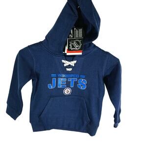 New NHL Winnipeg Jets Youth Boys Sz Small 4 Legendary Hoodie Blue NWT